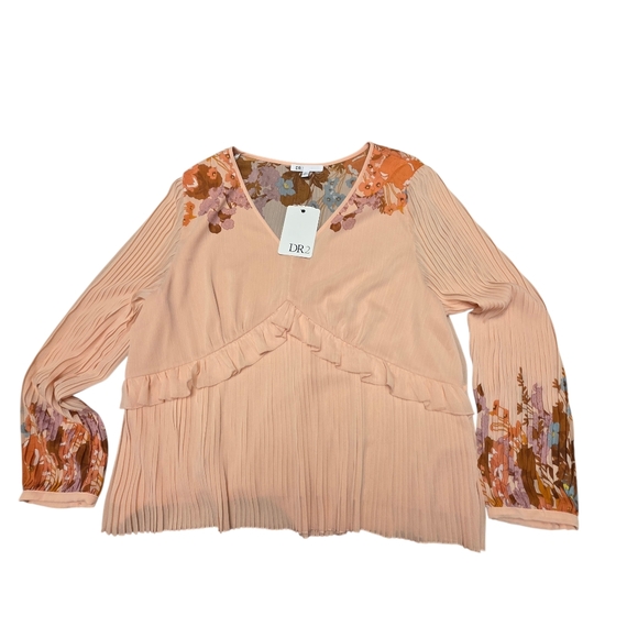 Daniel Rainn DR2 Elegant Pink Floral Women's Blouse Size XXL - Picture 7 of 15